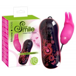 SMILE Funky Rabbit - szilikon vibrációs tojás (fekete-pink)