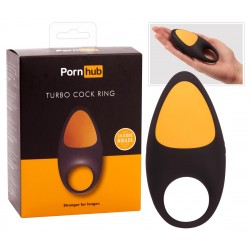 Pornhub Turbo Cock - akkus péniszgyűrű (fekete-narancs)