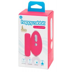 Happyrabbit One Size - akkus, rádiós vibrációs bugyi nyuszifarokkal (pink-fekete)